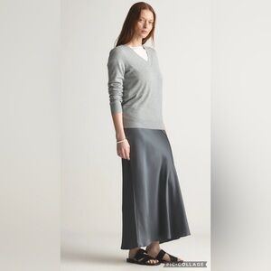 Quince Cotton Cashmere V Neck Sweater Size XS